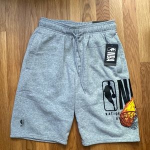 NBA flaming basketball and hoop shorts